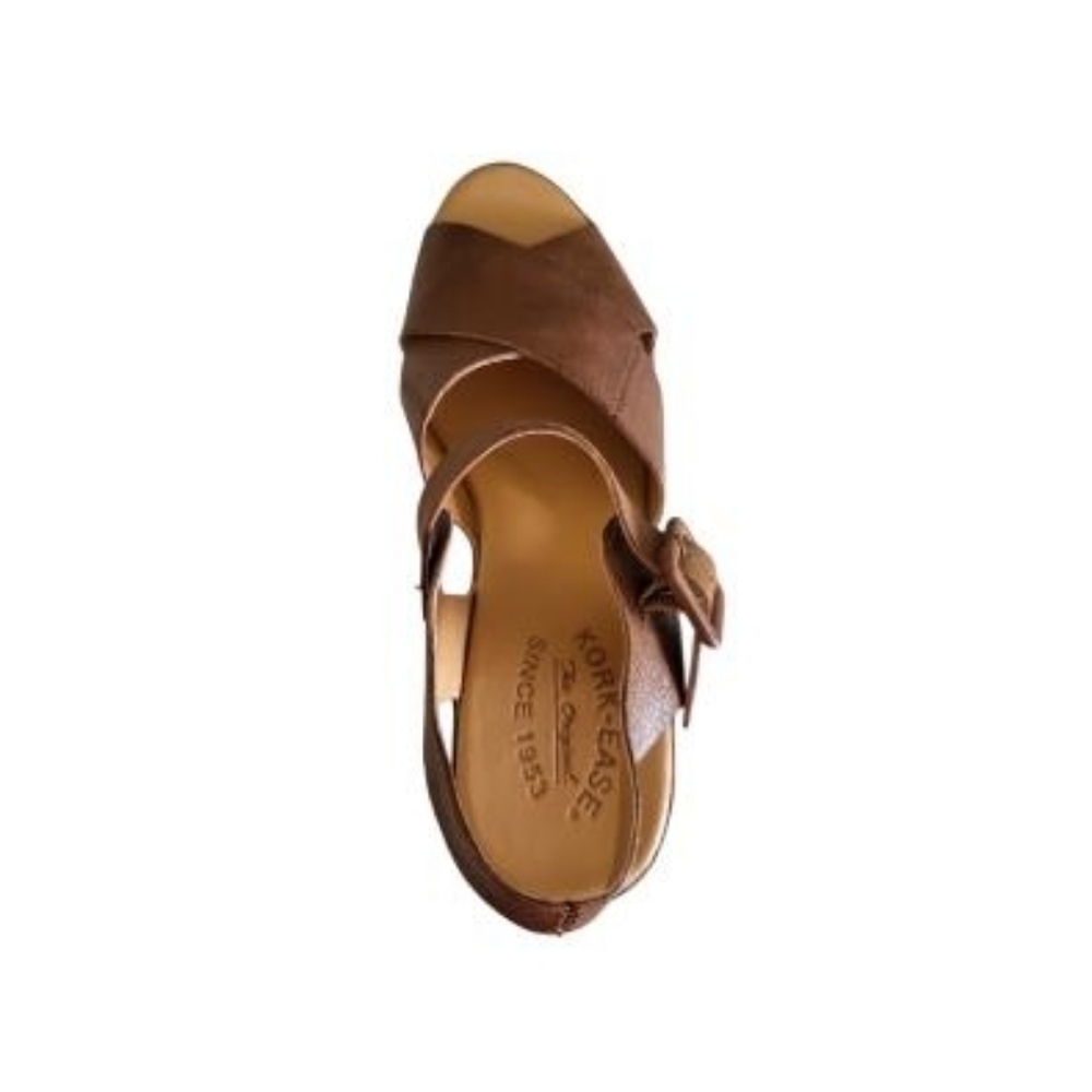 Kork Ease San Isabel Carlos Brown Leather Platform Clog Heel Sandal Shoe Women 8 - Picture 9 of 14